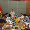 Ông Hoàng Trung Hải phát biểu tại buổi làm việc với Sở Ngoại vụ thành phố Hà Nội. (Ảnh: Mạnh Khánh/TTXVN) 