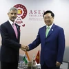 Phó Thủ tướng, Bộ trưởng Ngoại giao Phạm Bình Minh gặp Bộ trưởng Ngoại giao Ấn Độ Subrahmanyam Jaishankar. (Ảnh: Hữu Kiên/TTXVN) 