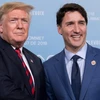 Tổng thống Mỹ Donald Trump và Thủ tướng Canada Justin Trudeau. (Nguồn: AFP) 