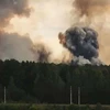 Khói bốc lên từ hiện trường vụ nổ động cơ tên lửa thử nghiệm tại thao trường quân sự thành phố Severodvinsk, tỉnh Arkhangelsk, Nga ngày 8/8/2019. (Nguồn: Crime Russia/TTXVN) 