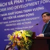 Bộ trưởng Nguyễn Chí Dũng phát biểu khai mạc tại Diễn đàn Cải cách và phát triển Việt Nam 2019. (Ảnh: Thúy Hiền/BNEWS) 
