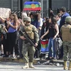 Quân đội được triển khai để giải tán đám đông biểu tình ở Santiago, Chile ngày 19/10/2019. (Nguồn: AFP/TTXVN) 