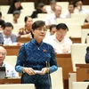 Đại biểu Quốc hội Thành phố Hồ Chí Minh Nguyễn Thị Quyết Tâm phát biểu ý kiến. (Ảnh: Văn Điệp/TTXVN) 