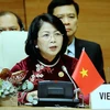 Phó Chủ tịch nước Đặng Thị Ngọc Thịnh dự và phát biểu tại Hội nghị Cấp cao lần thứ 18 Phong trào Không liên kết. (Ảnh: Phương Hoa/TTXVN) 