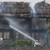 Cận cảnh hiện trường vụ cháy lâu đài Shuri của Nhật Bản