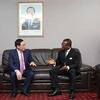 Phó Thủ tướng Chính phủ Vương Đình Huệ gặp Thủ tướng Cameroon Joseph Dion Ngute. (Ảnh: Trương Phi Hùng/ TTXVN) 
