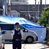 Cảnh sát gác tại Amagasaki, tỉnh Hyogo, miền Tây Nhật Bản. (Nguồn: AFP/TTXVN) 