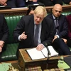 Thủ tướng Anh Boris Johnson phát biểu tại phiên họp Quốc hội ở London, ngày 19/10. (Nguồn: AFP/TTXVN) 