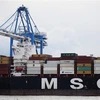 Tàu hàng MSC Gayane nơi phát hiện các container chứa ma túy tại cảng biển Packer ở Philadelphia, bang Pennsylvania, Mỹ ngày 18/6. (Nguồn: AFP/TTXVN) 