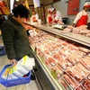 Thịt lợn được bày bán tại một siêu thị ở Bắc Kinh, Trung Quốc. (Nguồn: AFP/TTXVN) 