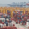 Cảng container ở thành phố Busan, Hàn Quốc ngày 1/11/2019. (Nguồn: YONHAP/TTXVN) 
