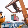 Hàng hóa được bốc dỡ tại cảng ở tỉnh Chiết Giang, Trung Quốc, ngày 17/12/2019. (Nguồn: THX/TTXVN) 