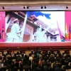 Trình chiếu video giới thiệu về Việt Nam tại lễ bàn giao chức Chủ tịch ASEAN năm 2020 cho Việt Nam. (Ảnh: Thống Nhất/TTXVN) 