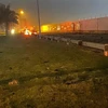 Xe ôtô bốc cháy sau vụ không kích do Mỹ tiến hành tại sân bay quốc tế thủ đô Baghdad, Iraq, ngày 3/1/2020. (Nguồn: AFP/TTXVN) 