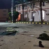 Hiện trường vụ không kích nhằm vào trường quân sự ở al-Hadba al-Khadra ở Tripoli, Libya, ngày 4/1/2020. (Nguồn: THX/TTXVN) 