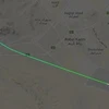 Bản đồ hiển thị hành trình máy bay Boeing 737 của Hãng hàng không Ukraine chở 180 hành khách bị rơi gần sân bay Imam Khomeini ở thủ đô Tehran của Iran, ngày 8/1/2020. (Nguồn: IRNA/TTXVN) 