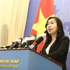 Người phát ngôn Bộ Ngoại giao Lê Thị Thu Hằng trả lời các câu hỏi của phóng viên trong nước và quốc tế. (Ảnh: Văn Điệp/TTXVN) 