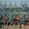 Cảng container hàng hóa ở Thanh Đảo, Trung Quốc. (Nguồn: AFP/TTXVN) 