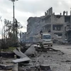 Cảnh đổ nát sau một cuộc tấn công ở tỉnh Idlib, Syria ngày 30/1/2020. (Nguồn: THX/TTXVN) 