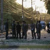 Cảnh sát được triển khai tới hiện trường vụ nổ bom ở Saba Yoi, tỉnh Songkhla, Thái Lan, ngày 24/2/2020. (Nguồn: AFP/TTXVN) 