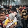 Người di cư tập trung tại khu vực Pazarkule, Edirne, biên giới Thổ Nhĩ Kỳ-Hy Lạp, ngày 29/2/2020. (Nguồn: AFP/TTXVN) 