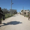 Binh sỹ Thổ Nhĩ Kỳ được triển khai tại làng al-Nayrab, cách thành phố Idlib ở tây bắc Syria 14km về phía đông nam, ngày 20/2/2020. (Nguồn: AFP/TTXVN) 