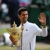 Novak Djokovic đăng quang ngôi vô địch Wimbledon 2019 tại London, Anh ngày 14/7/2019. (Nguồn: AFP/TTXVN) 