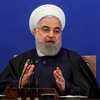 Tổng thống Iran Hassan Rouhani phát biểu trong cuộc họp báo tại Tehran. (Nguồn: AFP/TTXVN) 
