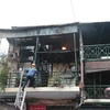 Hình ảnh vụ cháy căn nhà 2 tầng trên phố Hàng Ngang ở Hà Nội
