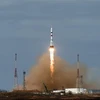 Tàu vũ trụ Soyuz MS-16, mang theo các nhà du hành vũ trụ của NASA Chris Cassidy và Anatoly Ivanishin cùng Ivan Vagner của Nga lên làm việc trên trạm vũ trụ quốc tế ISS, rời bệ phóng tại sân bay vũ trụ Baikonur thuộc Kazakhstan, ngày 9/4/2020. (Nguồn: AFP/