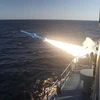Tên lửa của Hải quân Iran được phóng thử từ tàu chiến trong cuộc tập trận ở Vịnh Oman ngày 23/2/2019. (Nguồn: AFP/TTXVN) 