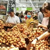 Tuần hàng nông sản trái cây các vùng miền được tổ chức tại quận Hà Đông. (Ảnh: Đỗ Phương Anh/TTXVN) 