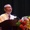 Bí thư Thành ủy Đà Nẵng Trương Quang Nghĩa phát biểu tại buổi tiếp xúc cử tri. (Ảnh: Văn Dũng/TTXVN) 