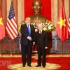 Tổng Bí thư, Chủ tịch nước Nguyễn Phú Trọng tiếp Tổng thống Hoa Kỳ Donald Trump hồi tháng 2/2019. (Ảnh: Trí Dũng/TTXVN) 