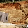 Hiện trường vụ sạt lở đất ở Lào Cai. (Ảnh: Quốc Khánh/TTXVN) 