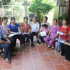 Câu lạc bộ dân ca ví, giặm Hồng Sơn, xã Kim Liên, huyện Nam Đàn, tỉnh Nghệ An có 50 thành viên, sinh hoạt đều đặn 1 tháng/lần. (Ảnh: Bích Huệ/TTXVN) 