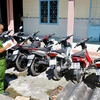 Số xe máy được Công an quận Bình Thủy thu giữ sau khi triệt phá nhóm trộm. (Nguồn: TTXVN) 
