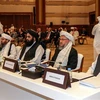 Phái đoàn Taliban tham dự cuộc hòa đàm với Chính phủ Afghanistan tại thủ đô Doha, Qatar ngày 7/7/2019. (Nguồn: AFP/TTXVN) 
