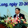 Ông Trần Văn Rón phát biểu bế mạc đại hội. (Ảnh: Phạm Minh Tuấn/TTXVN)