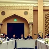 Phái đoàn Chính phủ Afghanistan trước vòng đàm phán với các đại diện Taliban tại Doha, Qatar ngày 15/9/2020. (Nguồn: AFP/TTXVN) 