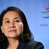 Bộ trưởng Thương mại Hàn Quốc Yoo Myung-hee trong cuộc họp báo tại Geneva (Thụy Sĩ) ngày 16/7/2020. (Nguồn: AFP/TTXVN) 