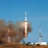 Tàu vũ trụ Soyuz MS-17 mang theo các nhà du hành Nga và Mỹ lên Trạm vũ trụ quốc tế (ISS) rời bệ phóng tại sân bay vũ trụ Baikonur của Nga ở Kazakhstan ngày 14/10/2020. (Nguồn: AFP/TTXVN) 