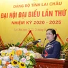 Bà Giàng Páo Mỷ, Ủy viên Trung ương Đảng, tái đắc cử chức danh Bí thư tỉnh ủy Lai Châu nhiệm kỳ 2020-2025. (Ảnh: Quý Trung/TTXVN) 