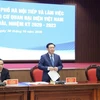 Bí thư Thành ủy Hà Nội Vương Đình Huệ phát biểu tại buổi tiếp và làm việc với Đoàn Trưởng cơ quan đại diện Việt Nam tại nước ngoài, nhiệm kỳ 2020-2023. (Nguồn: TTXVN) 