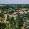 Lũ lớn trên sông Hiếu gây ngập diện rộng tại khu vực xã Thanh An, huyện Cam Lộ, tỉnh Quảng Trị. (Ảnh: Hồ Cầu/TTXVN) 