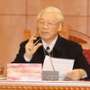 Tổng Bí thư, Chủ tịch nước Nguyễn Phú Trọng, Trưởng Tiểu ban Văn kiện Đại hội XIII của Đảng. (Ảnh: Trí Dũng/TTXVN) 