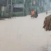 Nhiều tuyến đường ở xã Cẩm Mỹ, huyện Cẩm Xuyên, Hà Tĩnh ngập lụt do mưa lớn hồi cuối tháng 10. (Nguồn: TTXVN phát) 