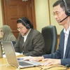 Chuyên gia Ang Chin Hup, chuyên viên nghiên cứu cao cấp thuộc Viện Nghiên cứu Hàng hải Malaysia (MIMA), cựu Thuyền trưởng Hải quân Malaysia (ngoài cùng bên phải) phát biểu (trực tuyến) tại Hội thảo. (Ảnh: Mạnh Tuân/TTXVN) 
