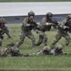 Binh sỹ Mỹ tham gia một buổi huấn luyện tại căn cứ không quân Osan ở thành phố Pyeongtaek, Hàn Quốc ngày 20/9/2019. (Nguồn: AFP/TTXVN)