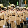 Cảnh sát giao thông ra quân bảo đảm trật tự an toàn cho Đại hội Đảng